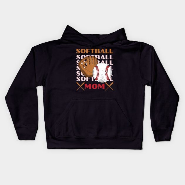 My Favorite Softball Player Calls Me Mom Gift for Softball Mother mommy mama Kids Hoodie by BoogieCreates